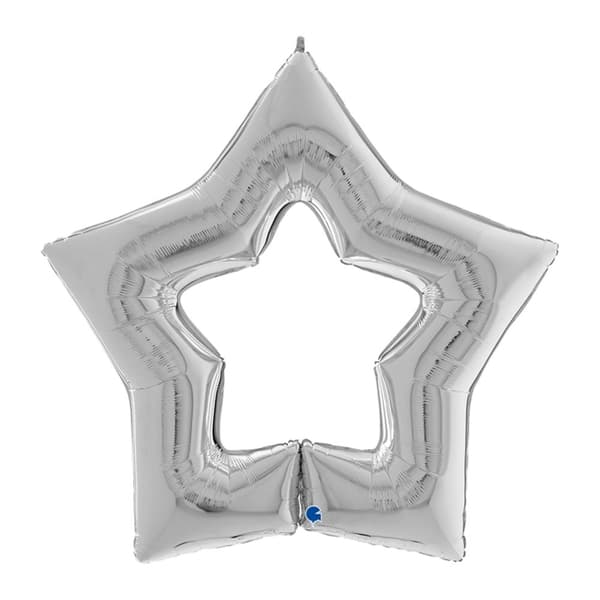 Folieballong Linky Stjärna Silver 110cm