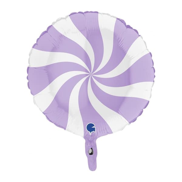 Folieballong Swirly Lila / Vit 45cm
