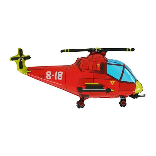 Folieballong Helikopter Röd 87cm