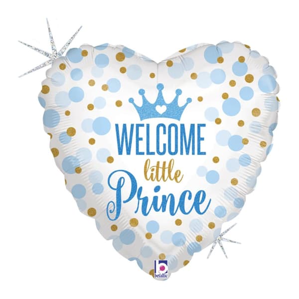 Folieballong "Welcome Little Prince" Blå 45cm
