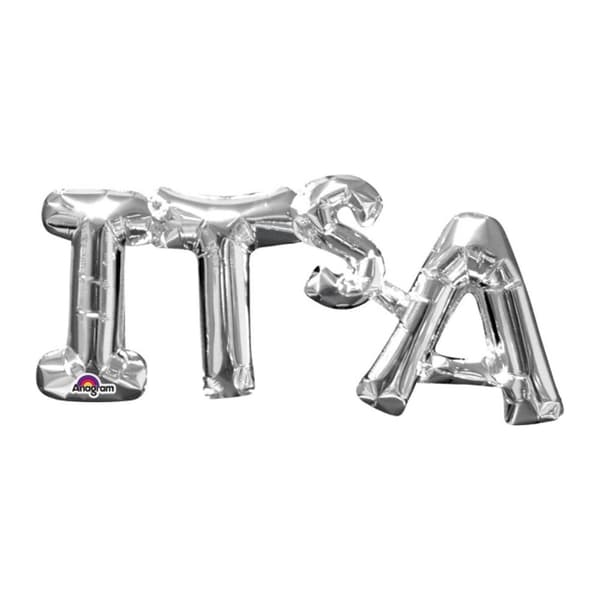 Folieballong "It´s A" Silver 50x22cm