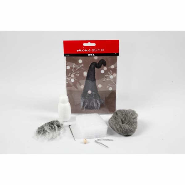 Mini DIY Kit Gråmelerad Jultomte 13cm