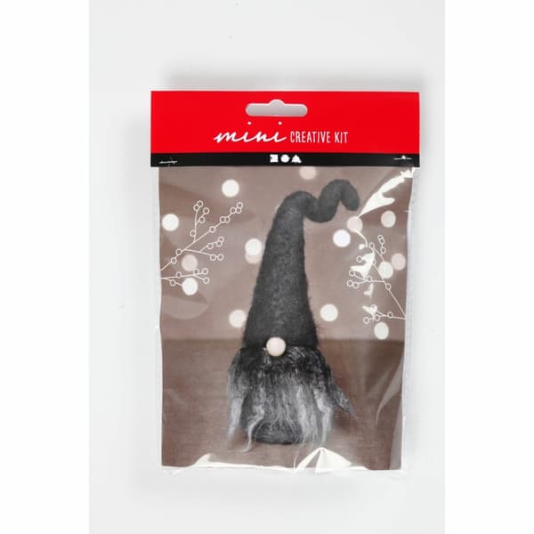 Mini DIY Kit Gråmelerad Jultomte 13cm