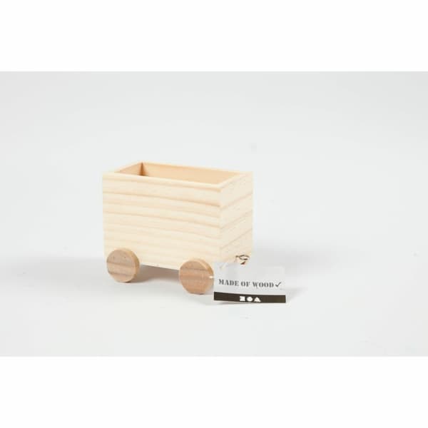 Jultågvagn naturträ 8x9,5x6,5cm