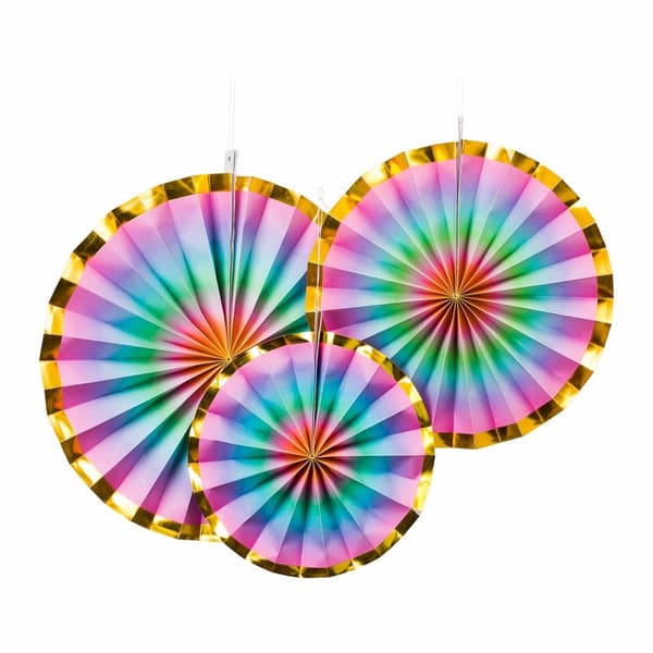 Pappersdekoration / Paperfan Ombre 1x 30cm, 25cm & 20cm (3-pack)