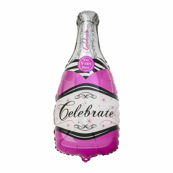 Folieballong Champagneflaska "Celebrate" Rosa 100x50cm