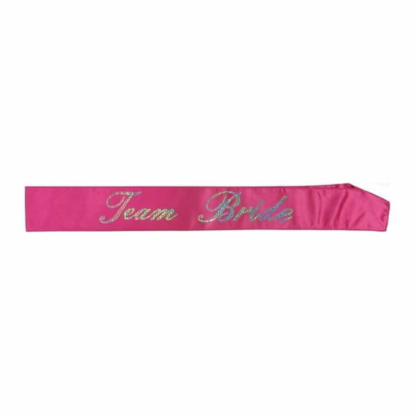 Magband "Team Bride" Rosa/Silver 78x9cm