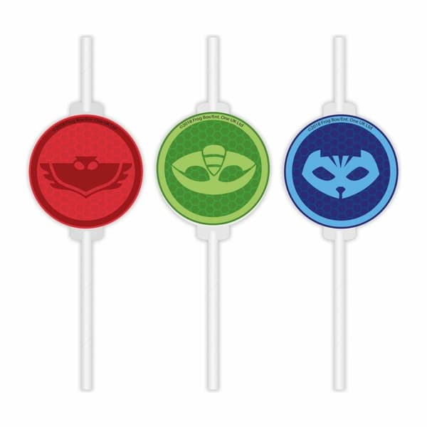 Papperssugrör Pyjamashjältarna 4-pack