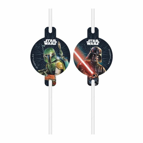 Papperssugrör Darth Vader Star Wars 4-pack