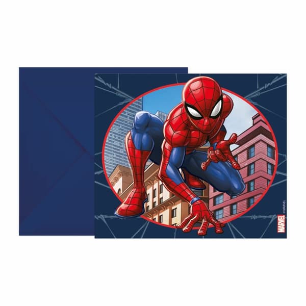 Inbjudningskort Spider Man inkl kuvert 6-pack