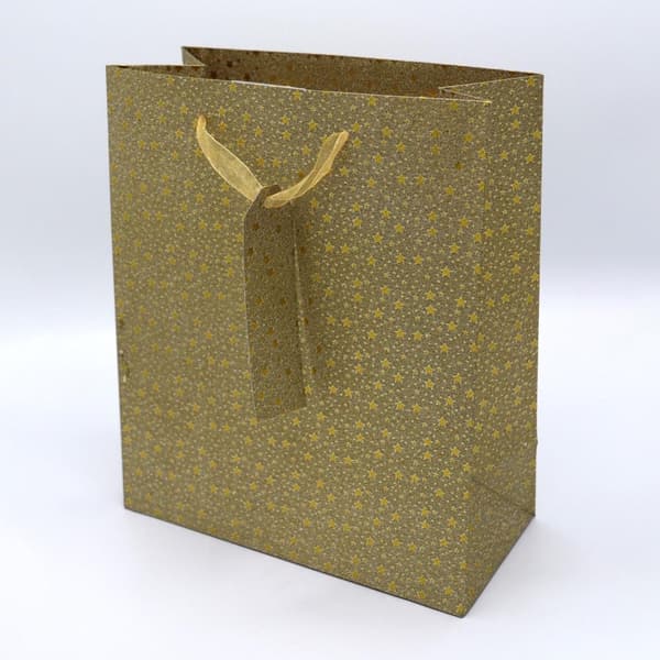 Presentpåse guldstjärnor, medium