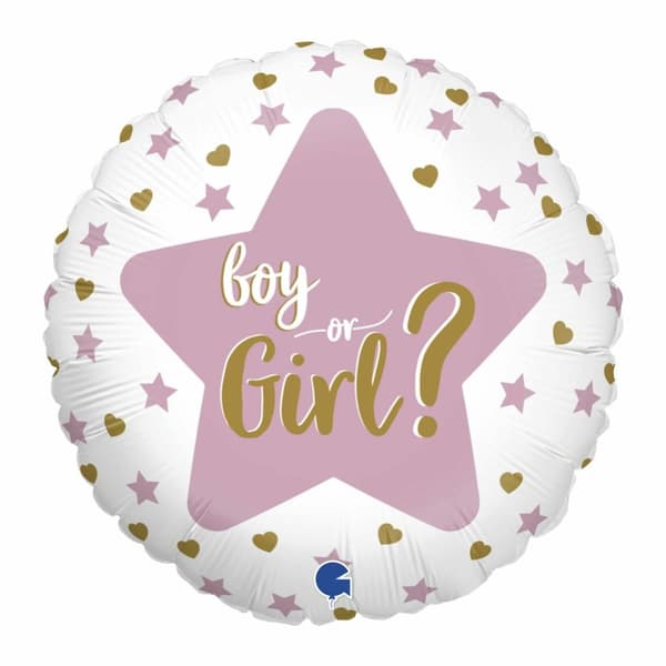 Folieballong - Boy or girl blå 45cm