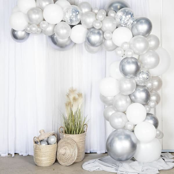 Ballongbåge Kit Silver