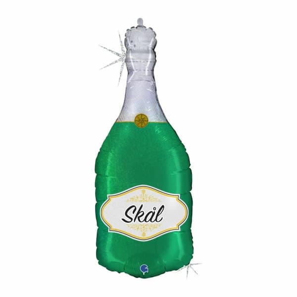 Folieballong - Champagneflaska Skål 91 cm
