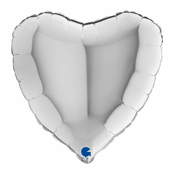 Folieballong - Hjärta Silver 45 cm