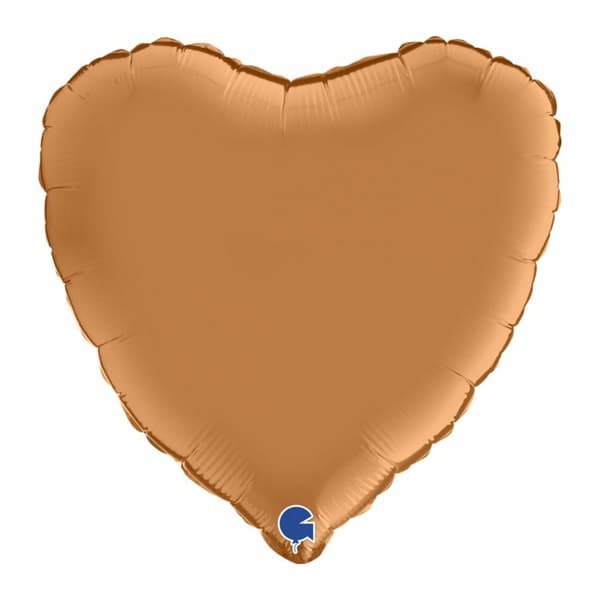 Folieballong - Hjärta Satin Caramel 45 cm