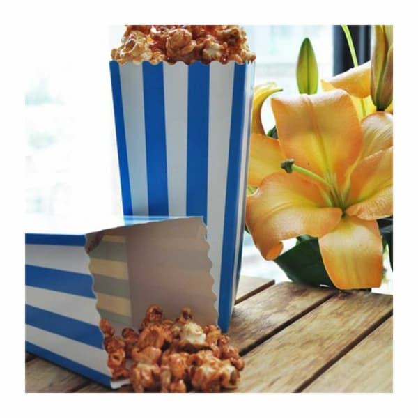 Popcornbox papper blå 10-pack