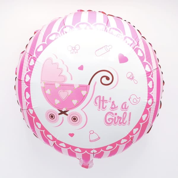 Folieballong Baby girl rosa 45cm