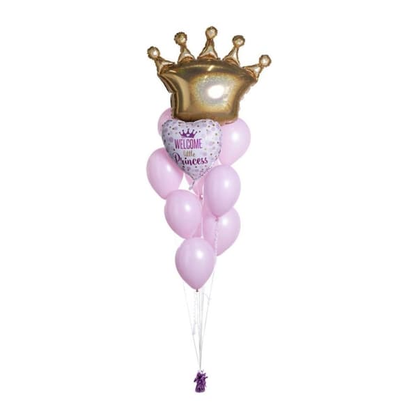 Ballongbukett "Welcome Little Princess" Rosa Kit