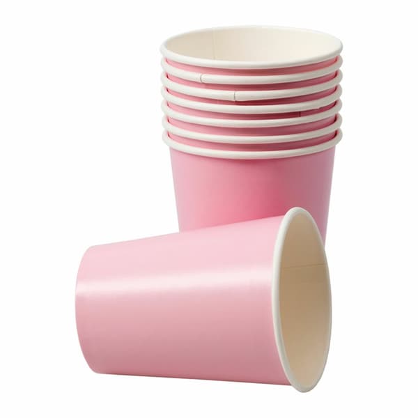 Pappersmugg Rosa 250ml 8-pack