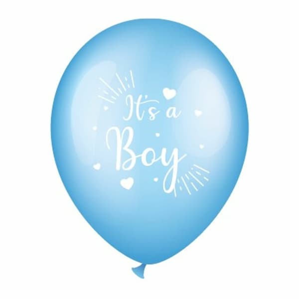 Latexballong 12" "It´s a boy" Blå 6-pack