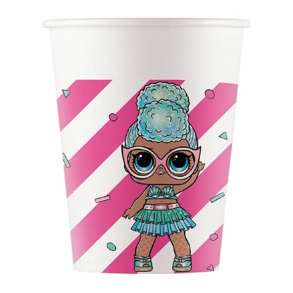 Pappersmugg LOL Glitter 200ml 8-pack