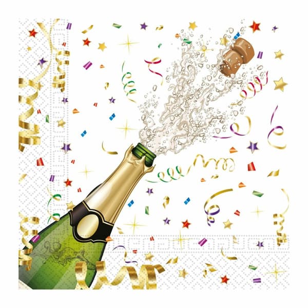 Pappersservett "Sparkling Celebration" 33x33cm 20-pack