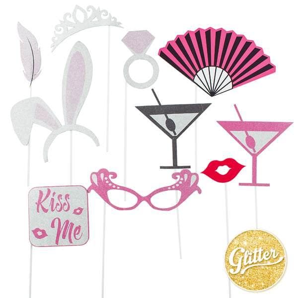Fotoprops Rosa Glitter 10 Olika Motiv