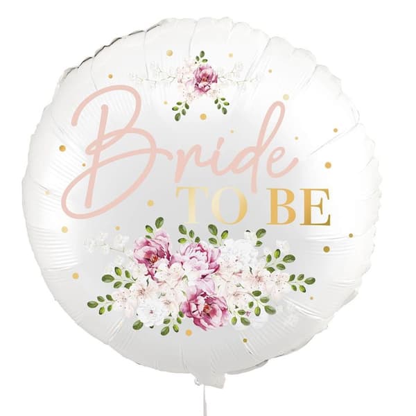 Folieballong "Bride to be" Vit 45cm