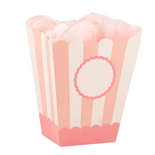 Popcorn Box Ljusosa Stripes 8.5 x 10 x 19cm 4-pack