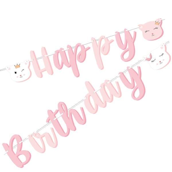 Girlang Lady Cat Rosa "Happy Birthday" 250cm