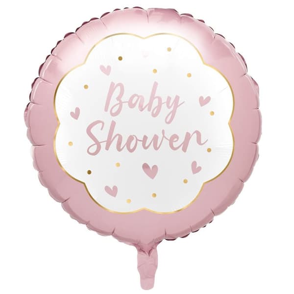 Folieballong "Baby Shower" Ljusrosa 45cm