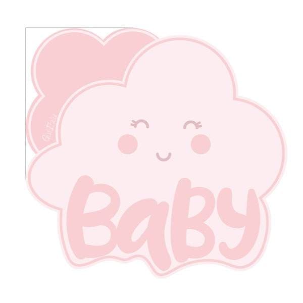 Pappersservett Rosa moln "Baby" 33x33cm 16-pack