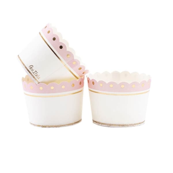 Muffinsform papper Ljusrosa / Guld 5x4.5cm 20-pack