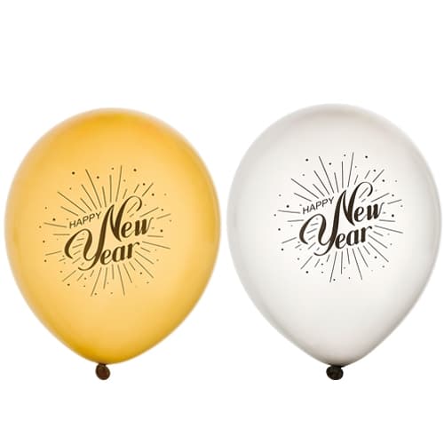 Latexballong 12" "Happy New year" 8-pack