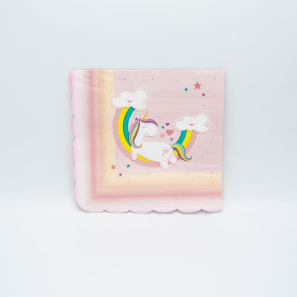 Pappersservett Unicorn Rosa 30x30cm 20-pack