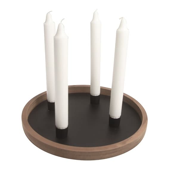 Ljusstake rund med magnetplatta, 4 magnet