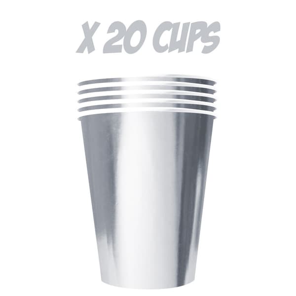 Pappersmugg Silverfärg 53cl 20-pack