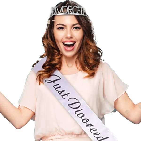 Magband & Tiara "Just Divorced" Kit Vit Silver