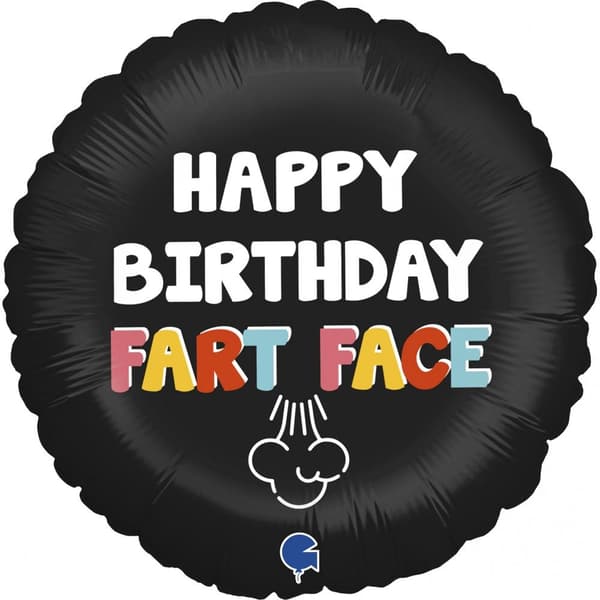 Folieballong "Happy Bday Fart Face" 45cm