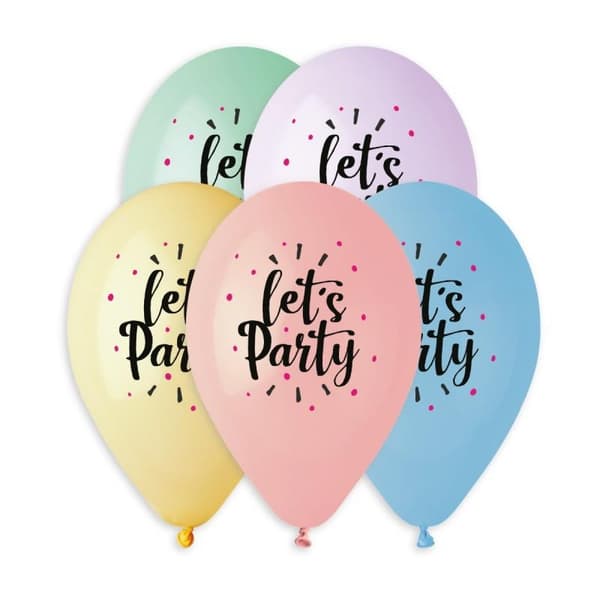 Latexballong Premium "Let´s Party" 33cm 5-pack