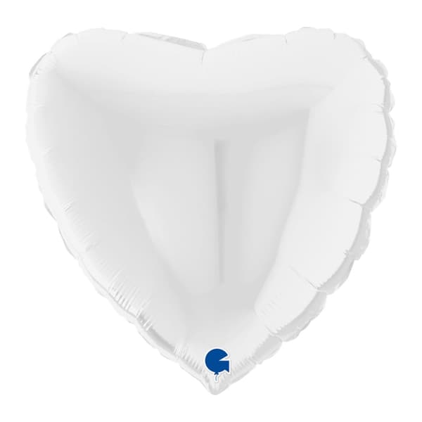 Folieballong Hjärta Vitt 56cm