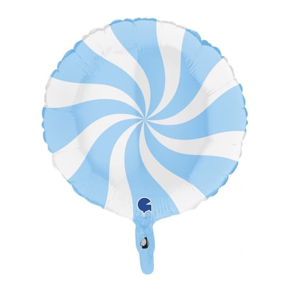 Folieballong Swirly Blå / Vit 45cm