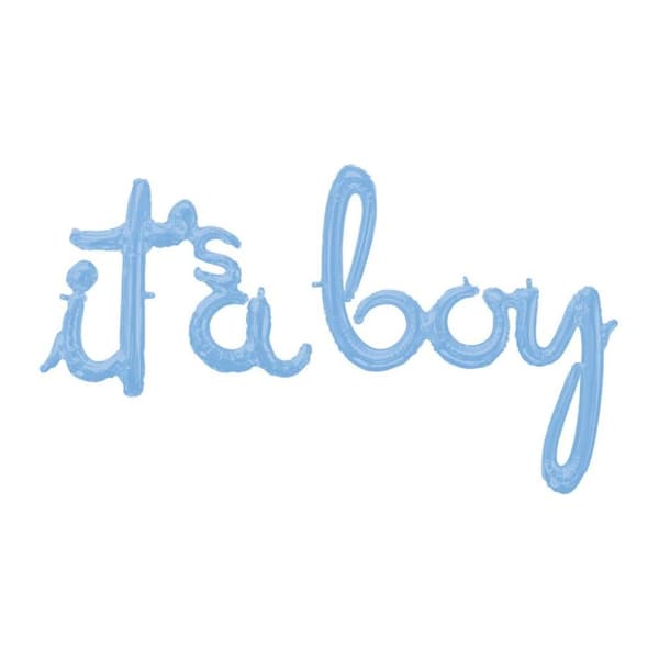 Folieballong "It´s a Boy" Pastellblå 50x22cm