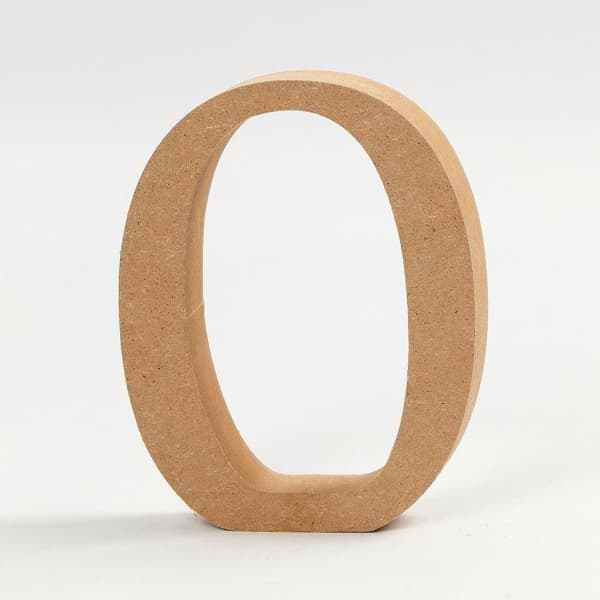 Siffra 0 Naturträ 13x2cm
