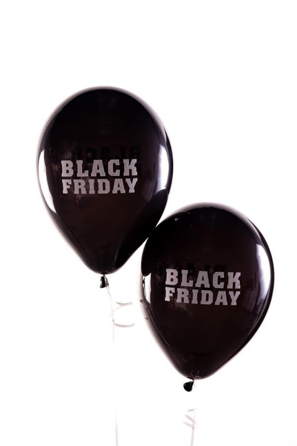 Latexballong Black Friday Svart 25-pack