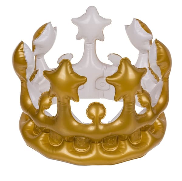 Uppblåsbar Krona Guldfärgad 23cm