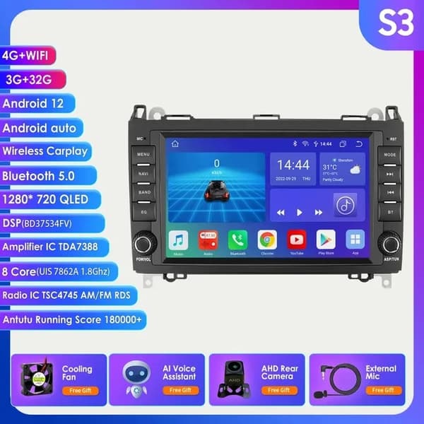 Autosoitin, Carplay, Android, HC1 (1G 32G) AHDC1