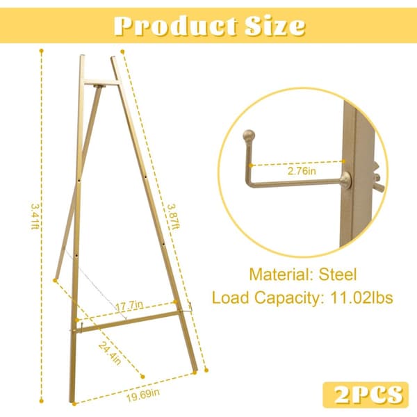 Bärbar Stålstaffli, Minimalistisk Design, 5 kg Lastkapacitet,Guld