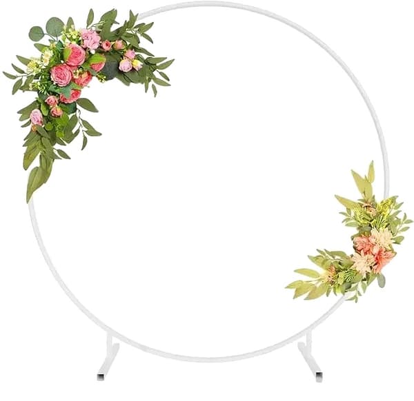 Ballonbuet Ramme, Elegant Blomsterdesign, Robust Metal Konstruktion,guld, 2m (78,7 tommer) hvid 1.8m(70.8in)